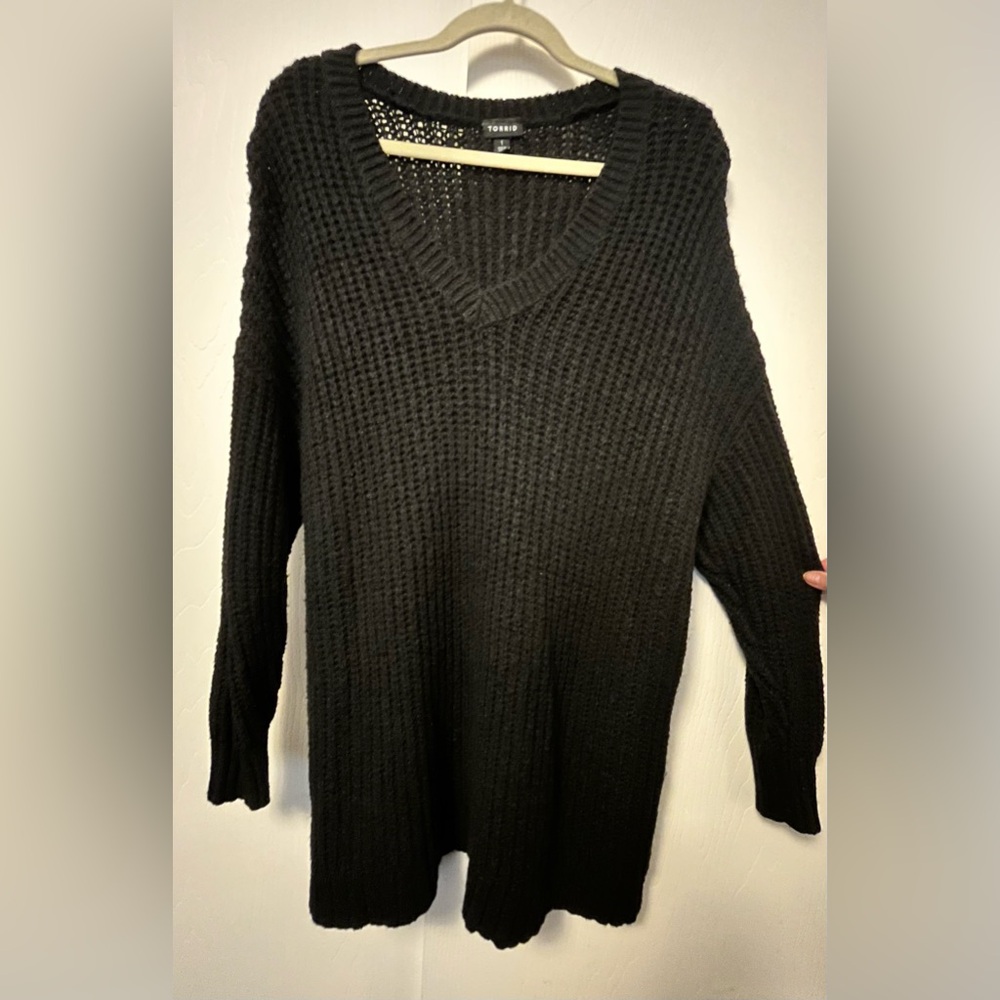 torrid Black Chunky V-Neck Sweater